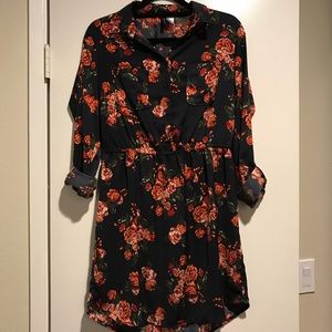 H&M floral shirt dress